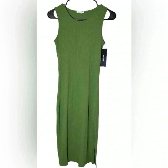 Sugarlips Lisbon Ribbed Knit Tank Midi Dress in Olive XS NEW - Picture 5 of 8